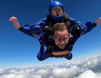 James Weller skydive, go skydive, charity, we hear you, why, personal injury lawyer, lawyer near me